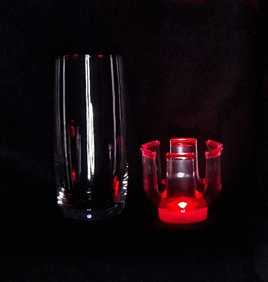 2er-Set beleuchtetes Partyglas (rot)