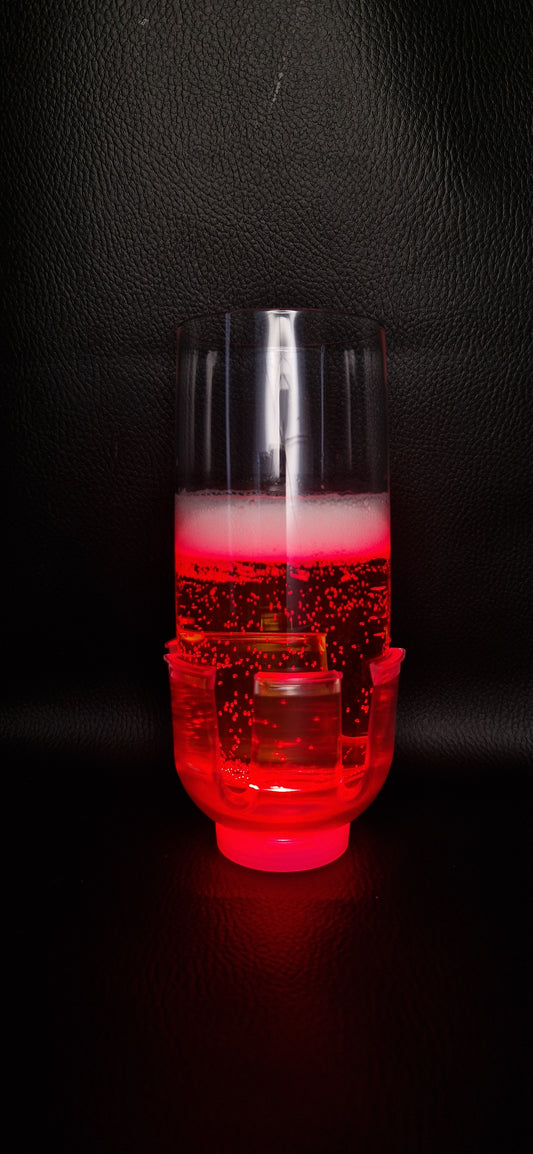 2er-Set beleuchtetes Partyglas (rot)