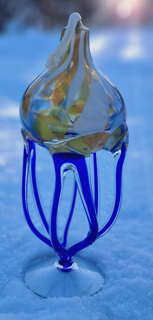 Öllampe aus Glas - jede ist ein Unikat