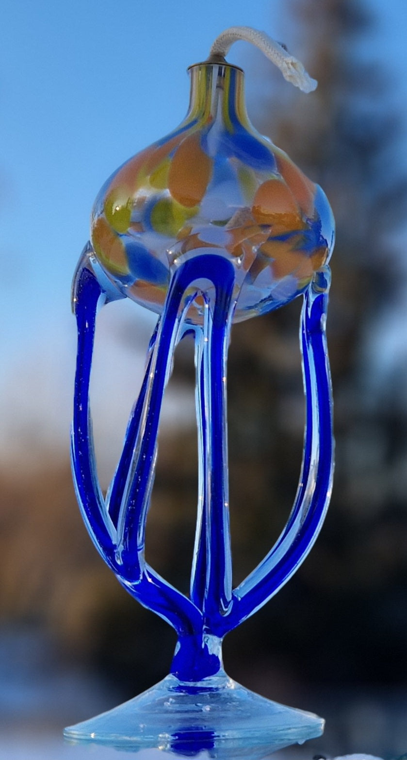 Öllampe aus Glas - jede ist ein Unikat