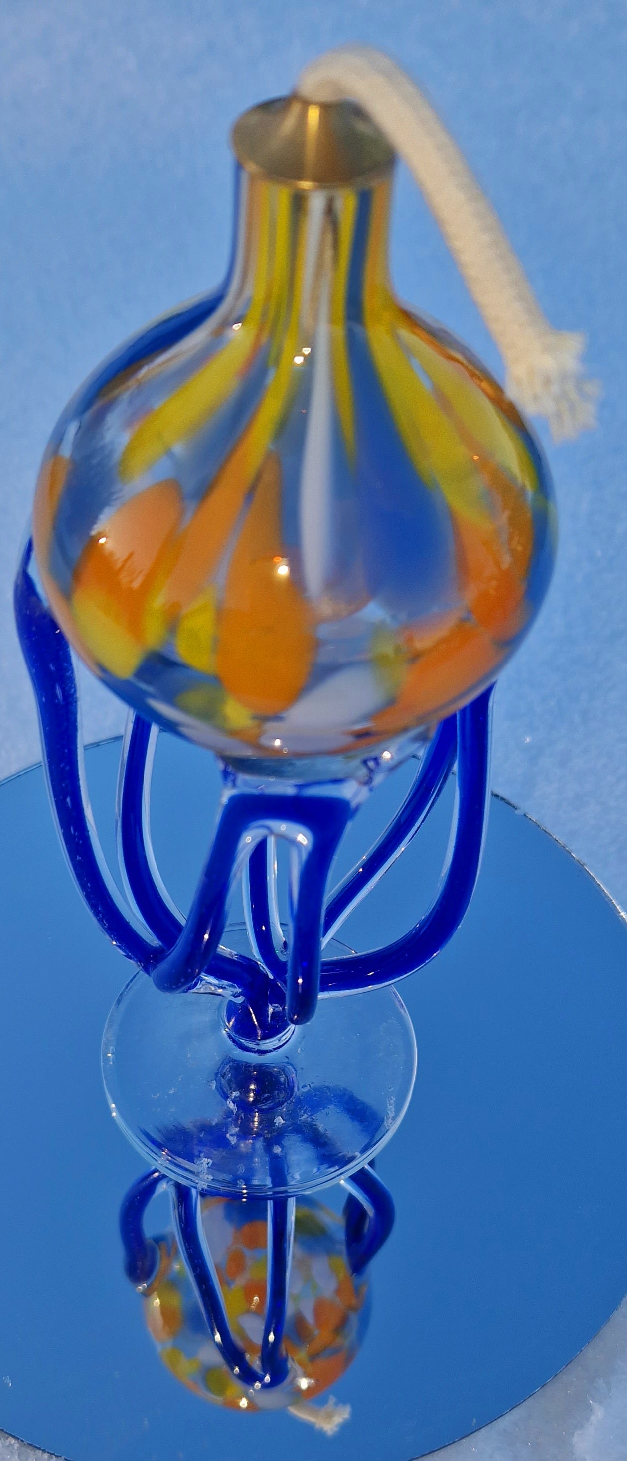 Öllampe aus Glas - jede ist ein Unikat