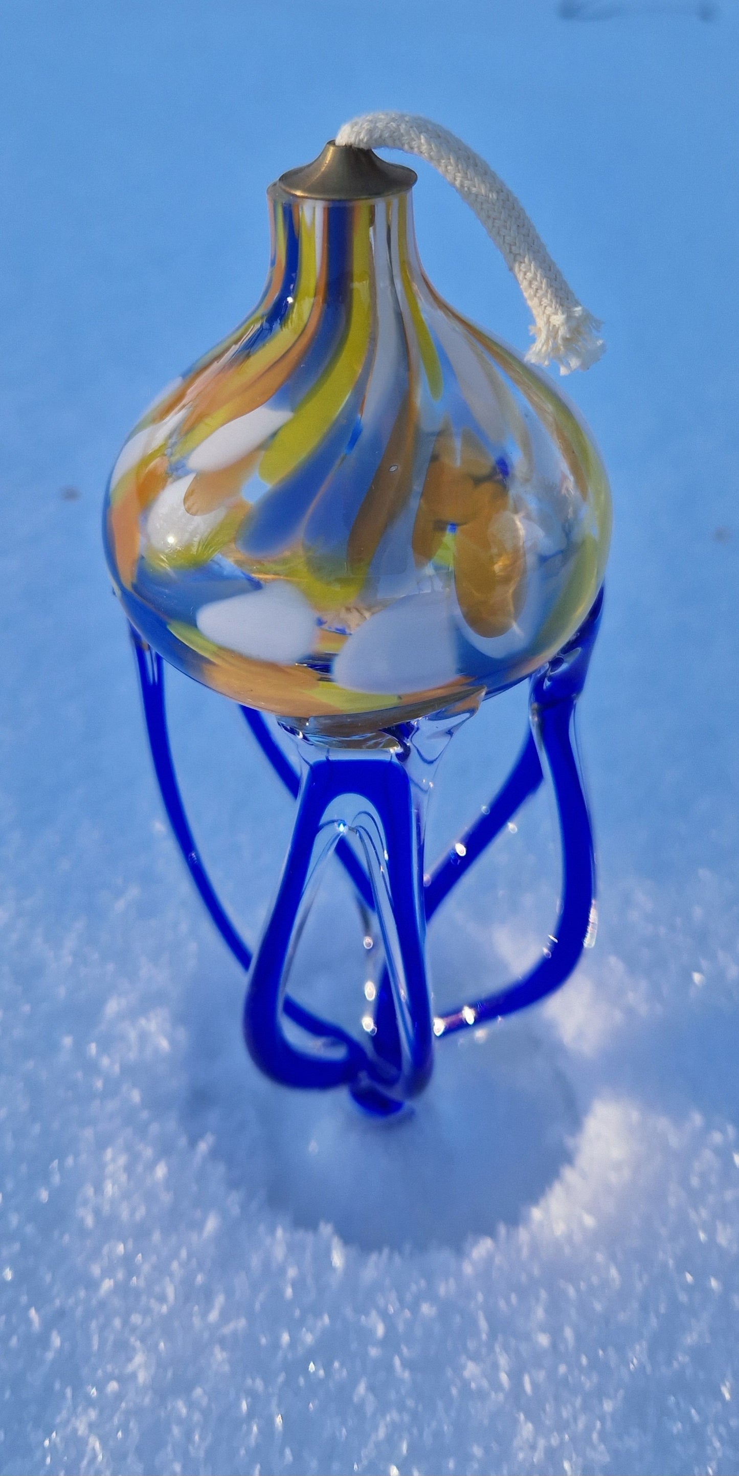 Öllampe aus Glas - jede ist ein Unikat