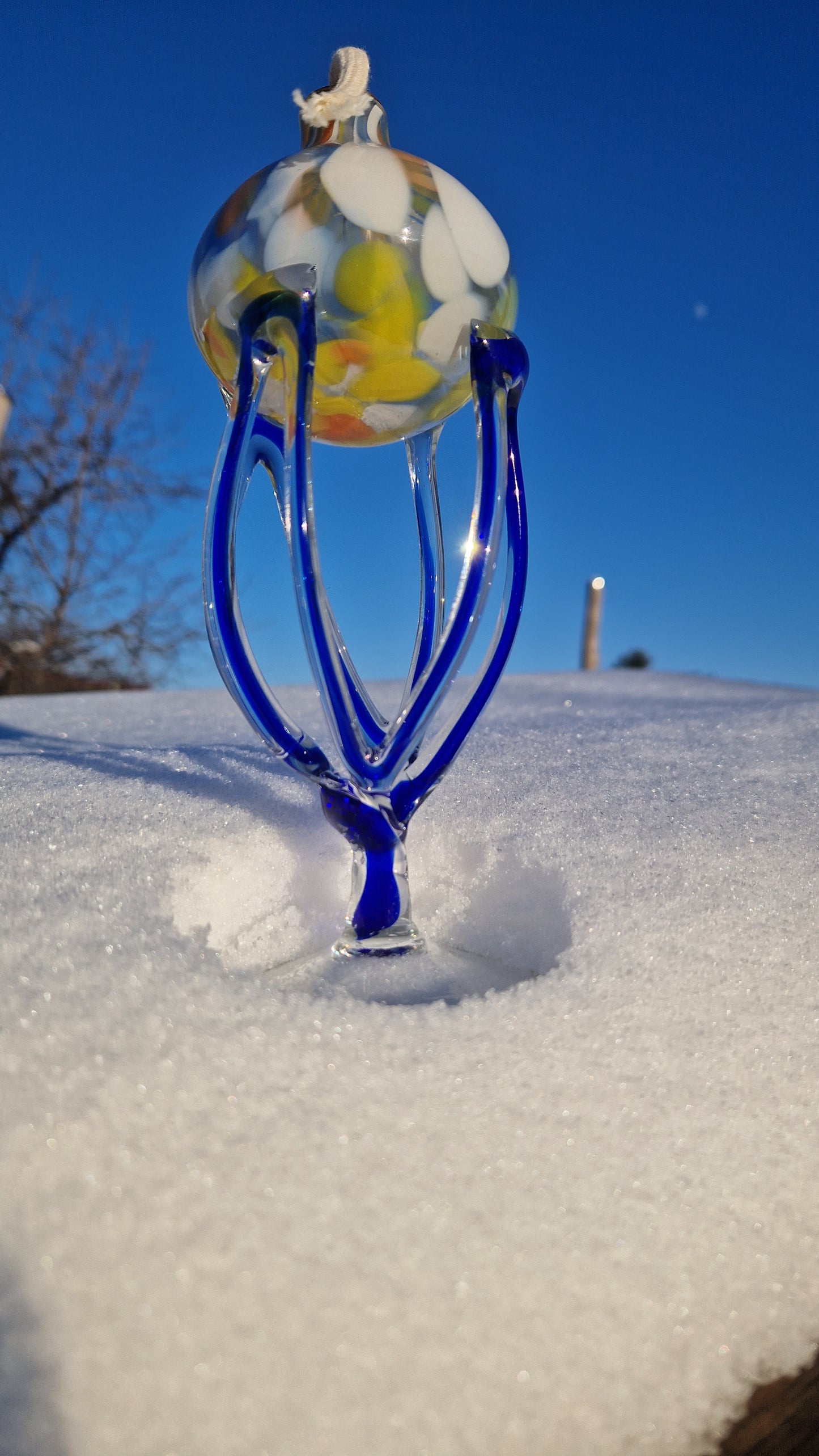 Öllampe aus Glas - jede ist ein Unikat
