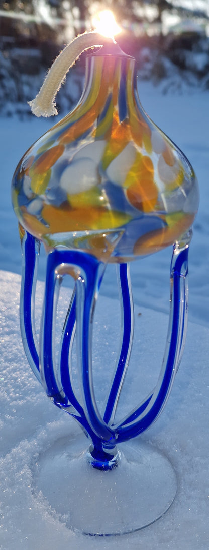 Öllampe aus Glas - jede ist ein Unikat