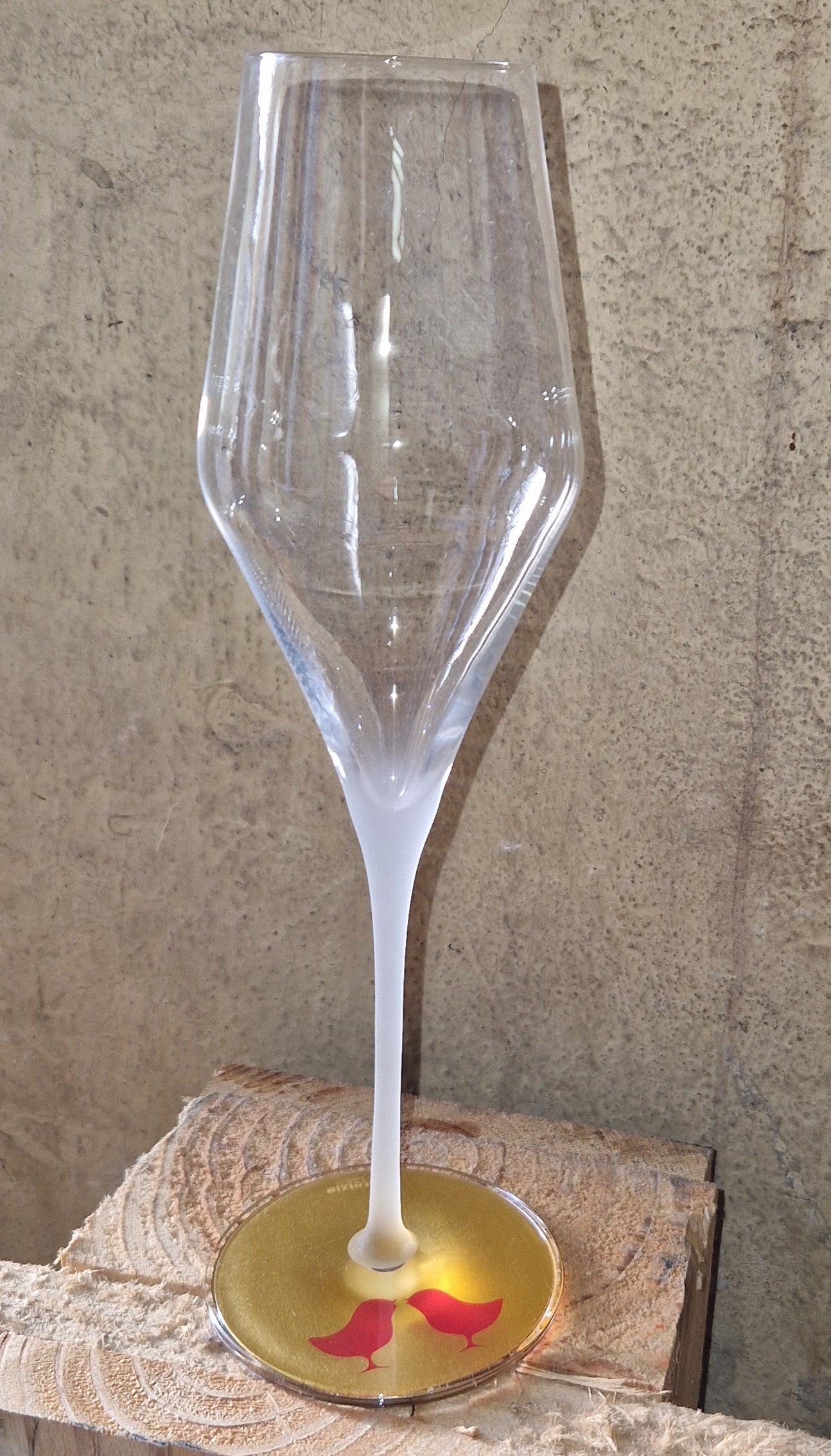 2er-Set Champagnerglas (weiß beleuchtet, mattiert)