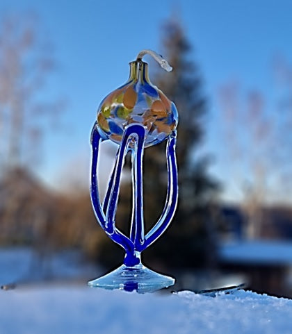 Öllampe aus Glas - jede ist ein Unikat